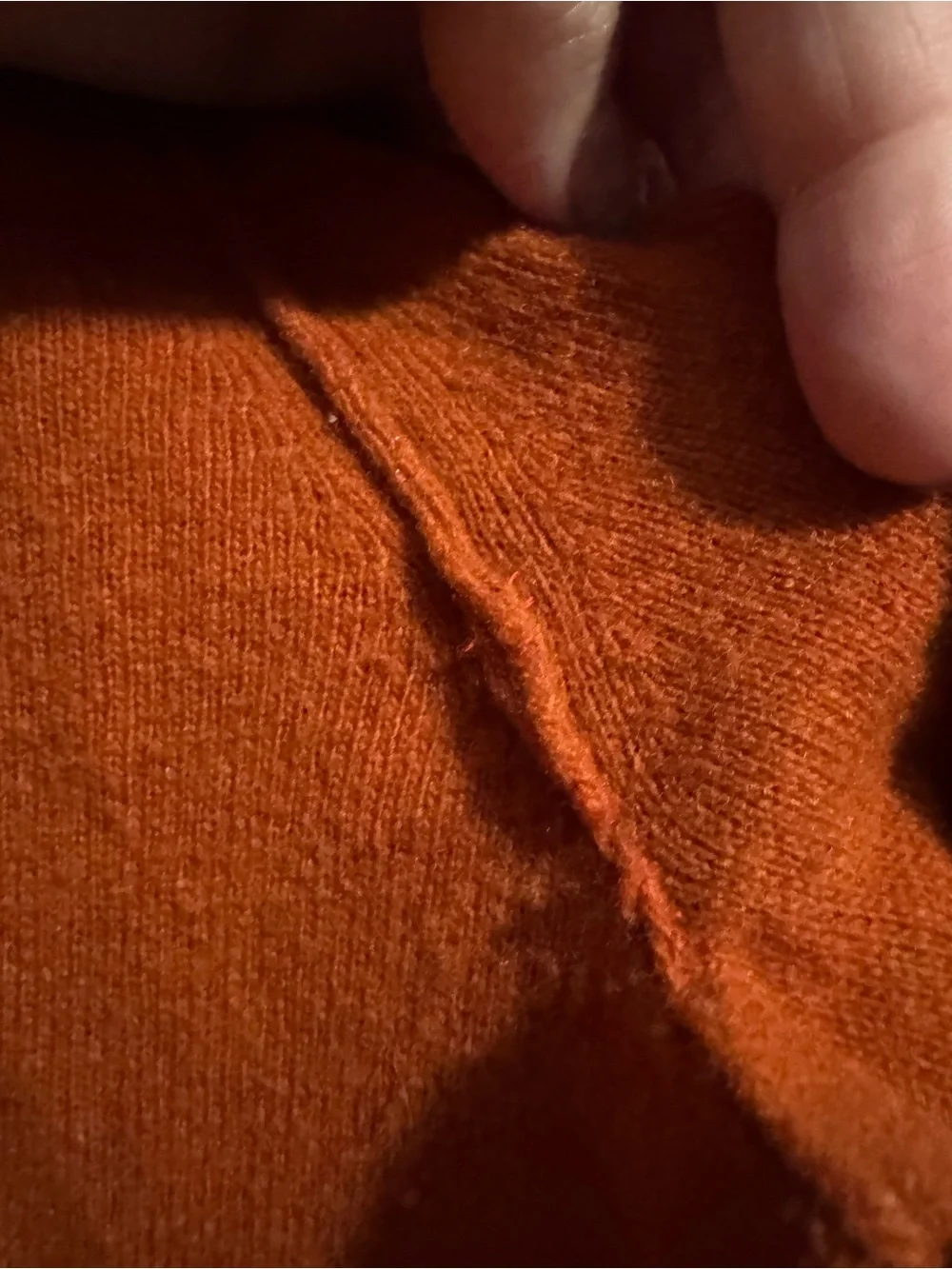 Banana Republic Men’s Burnt Orange Quarter-Button Italian Yarn Sweater